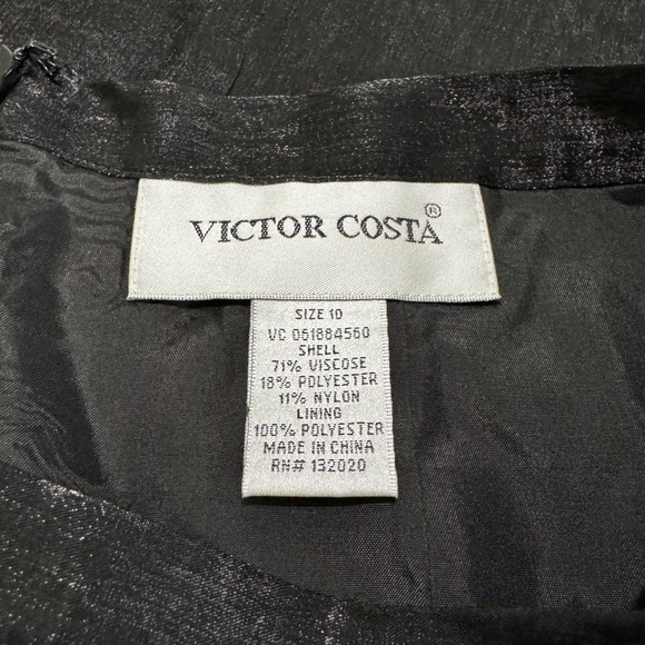 Vintage Victor Costa Black Shine Skirt Size 10 - Picture 2 of 5